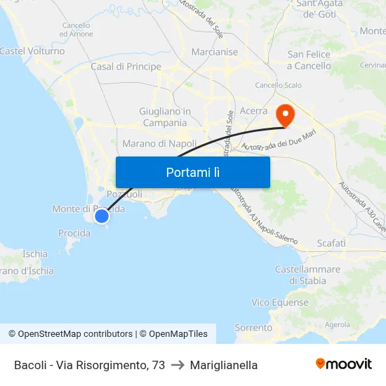 Bacoli - Via Risorgimento, 73 to Mariglianella map