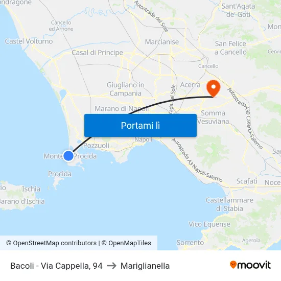 Bacoli - Via Cappella, 94 to Mariglianella map