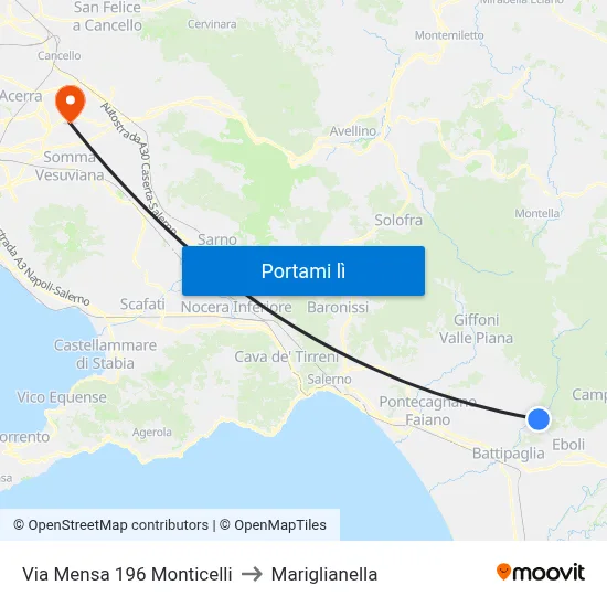 Via Mensa 196 Monticelli to Mariglianella map