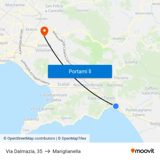 Via Dalmazia, 35 to Mariglianella map