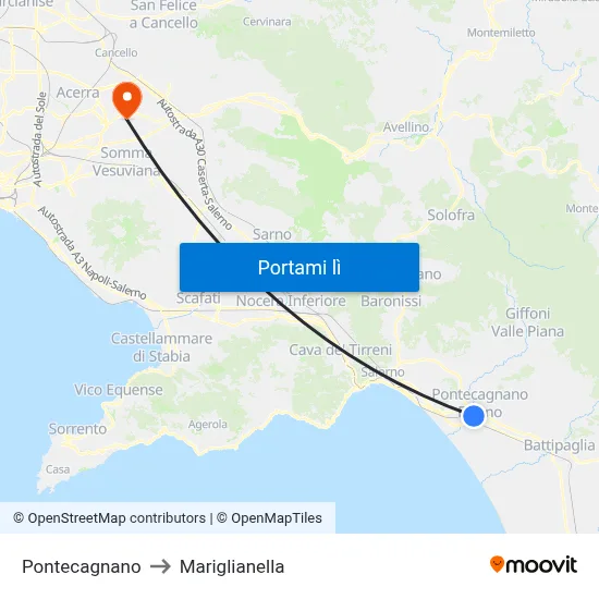 Pontecagnano to Mariglianella map