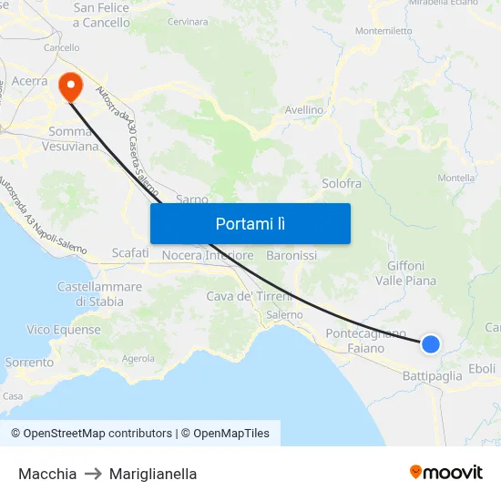 Macchia to Mariglianella map