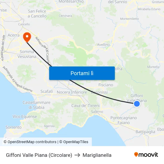 Giffoni Valle Piana (Circolare) to Mariglianella map