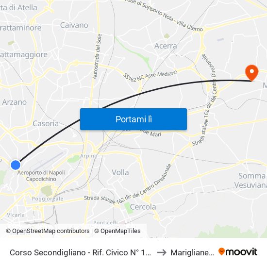 Corso Secondigliano - Rif. Civico N° 149 F to Mariglianella map