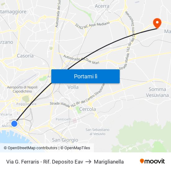 Via G. Ferraris - Rif. Deposito Eav to Mariglianella map