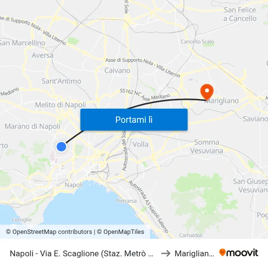 Napoli - Via E. Scaglione (Staz. Metrò Frullone) to Mariglianella map