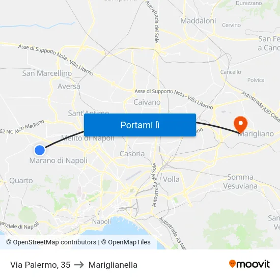 Via Palermo, 35 to Mariglianella map