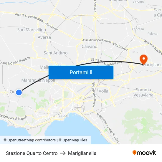Stazione Quarto Centro to Mariglianella map