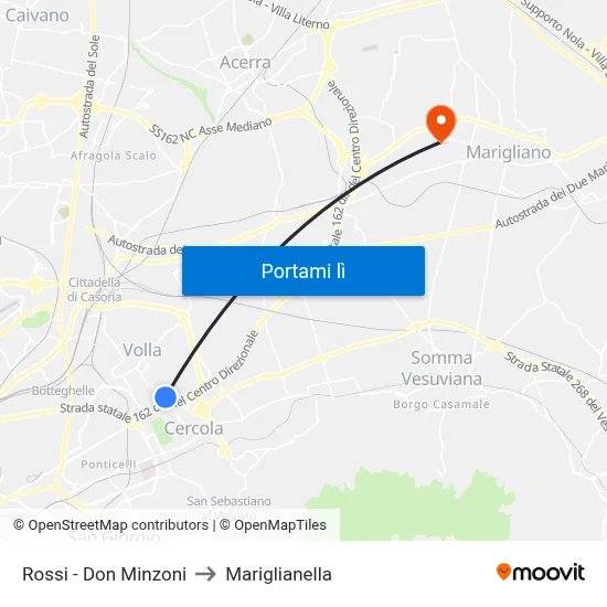 Rossi - Don Minzoni to Mariglianella map