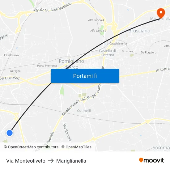 Via Monteoliveto to Mariglianella map