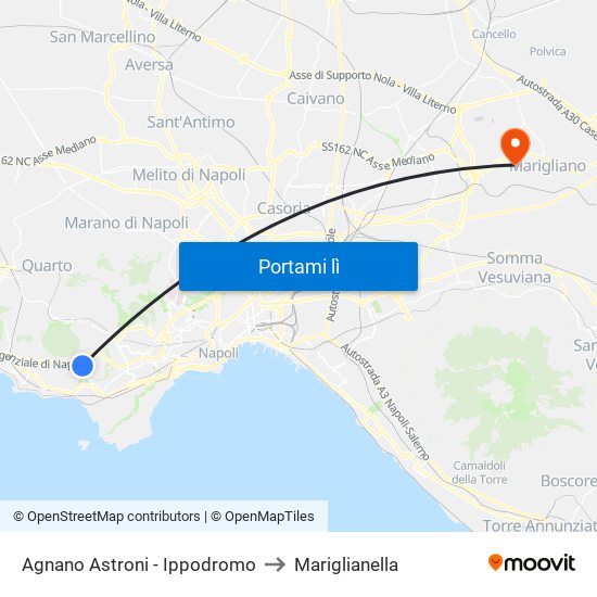 Agnano Astroni - Ippodromo to Mariglianella map