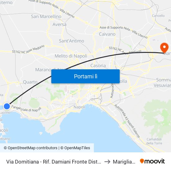 Via Domitiana - Rif. Damiani Fronte Distributore Ip to Mariglianella map