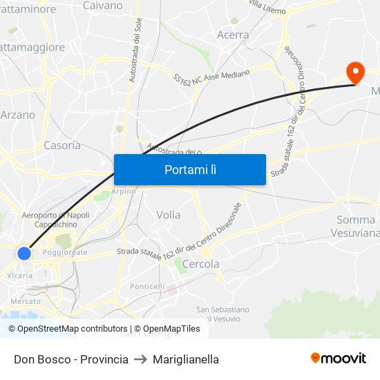 Don Bosco - Provincia to Mariglianella map