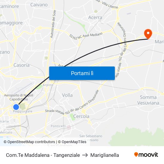 Com.Te Maddalena - Tangenziale to Mariglianella map