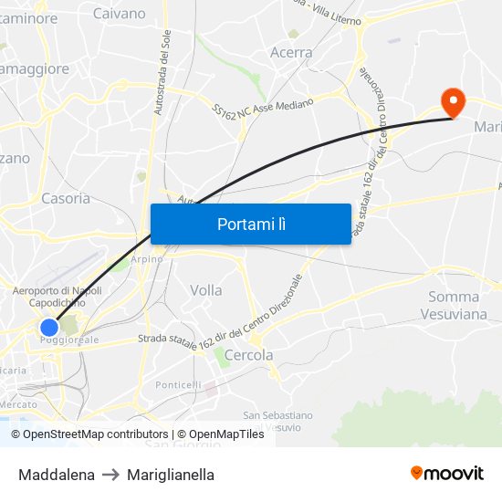 Maddalena to Mariglianella map