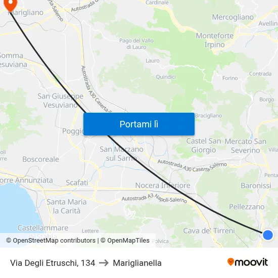 Via Degli Etruschi, 134 to Mariglianella map
