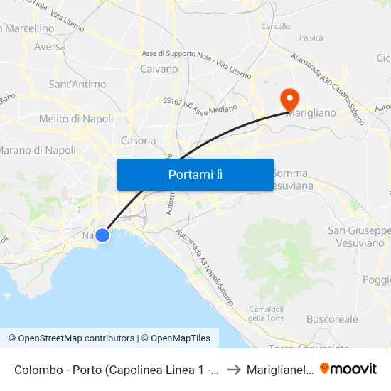Colombo - Porto (Capolinea Linea 1 - 4) to Mariglianella map