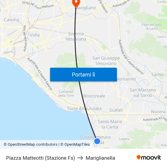Piazza Matteotti (Stazione Fs) to Mariglianella map