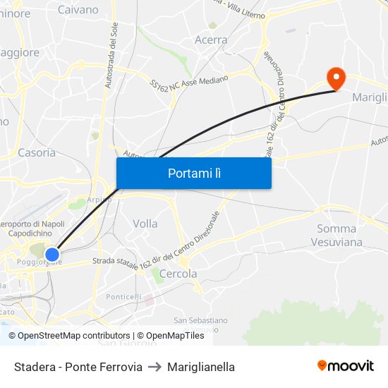 Stadera - Ponte Ferrovia to Mariglianella map