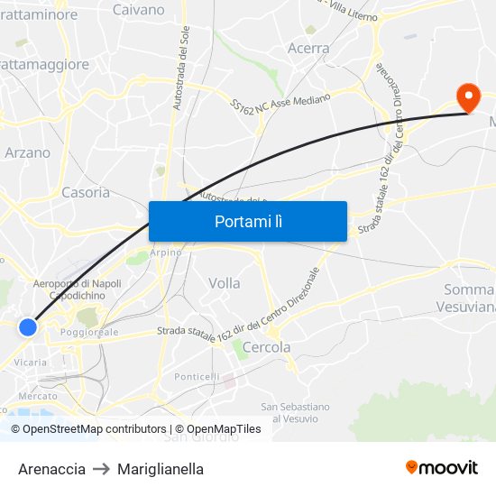 Arenaccia to Mariglianella map