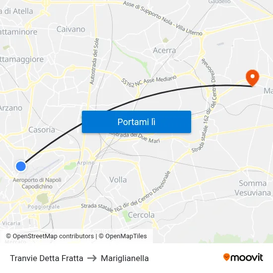 Tranvie Detta Fratta to Mariglianella map