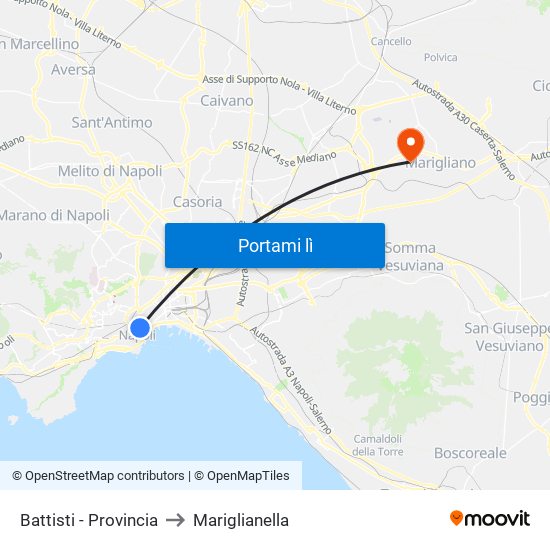 Battisti - Provincia to Mariglianella map