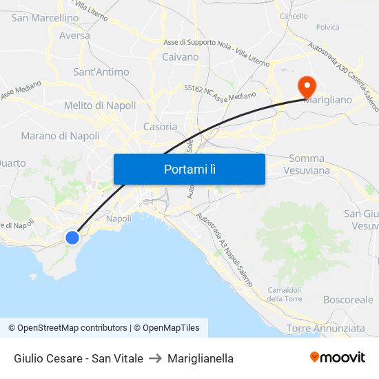 Giulio Cesare - San Vitale to Mariglianella map