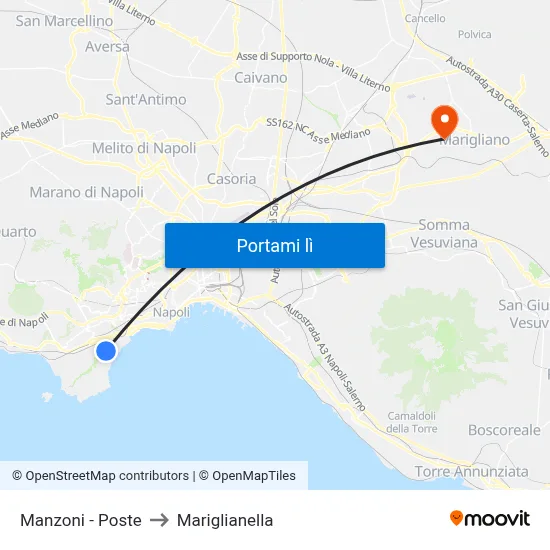 Manzoni - Poste to Mariglianella map