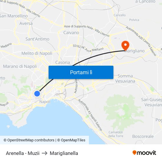 Arenella - Muzii to Mariglianella map