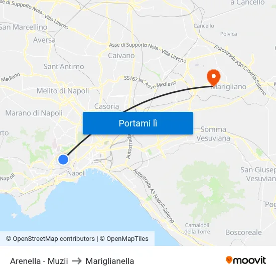 Arenella - Muzii to Mariglianella map
