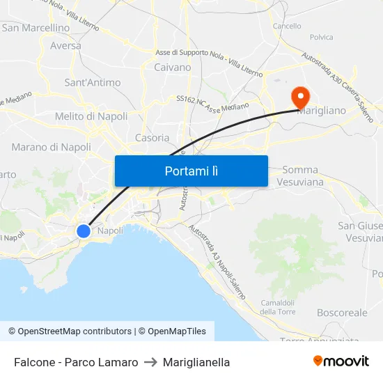 Falcone - Parco Lamaro to Mariglianella map