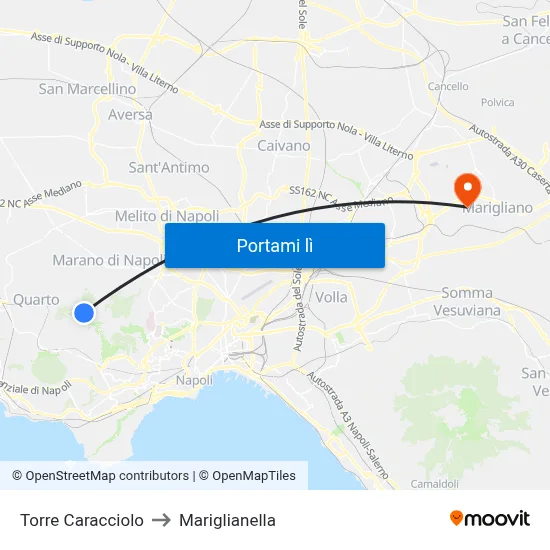 Torre Caracciolo to Mariglianella map