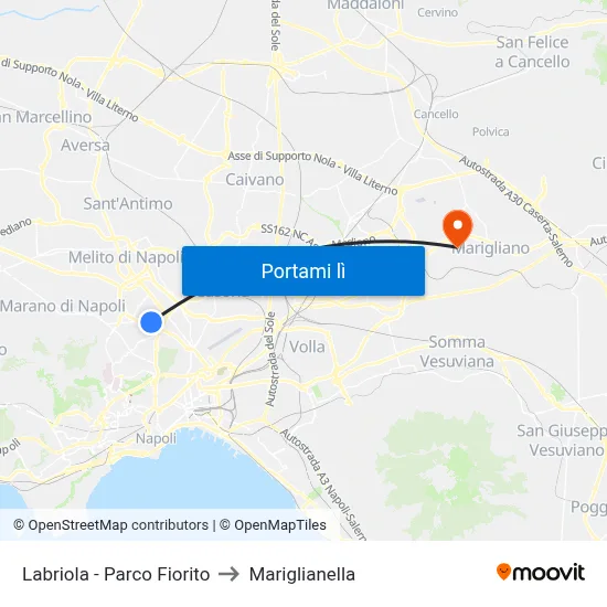 Labriola - Parco Fiorito to Mariglianella map