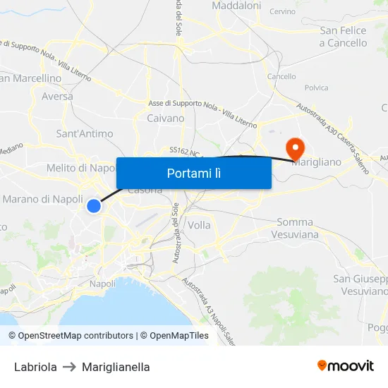 Labriola to Mariglianella map