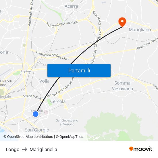 Longo to Mariglianella map