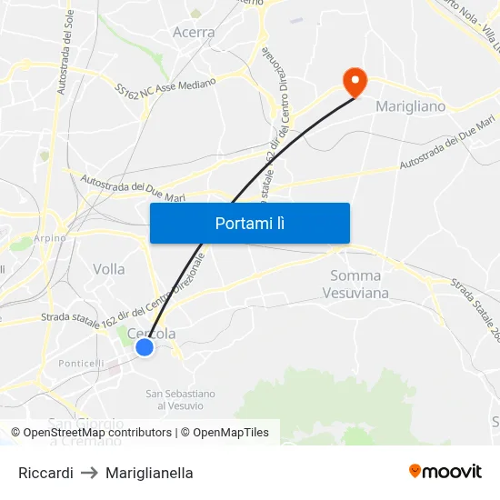 Riccardi to Mariglianella map