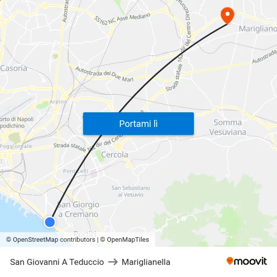 San Giovanni A Teduccio to Mariglianella map