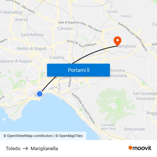 Toledo to Mariglianella map