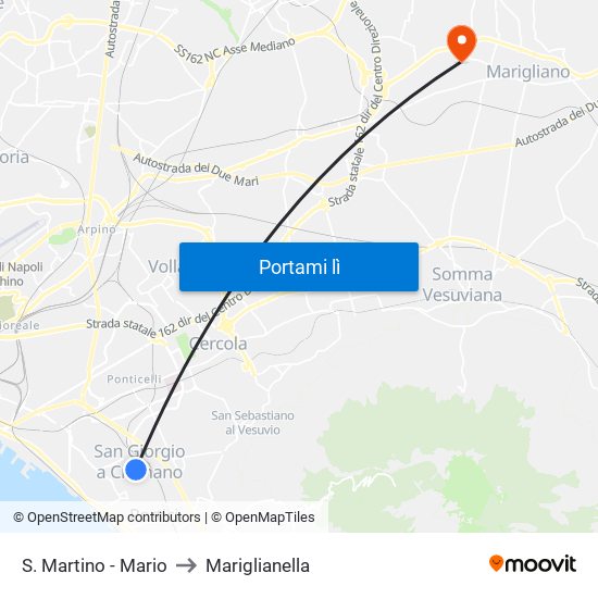 S. Martino - Mario to Mariglianella map