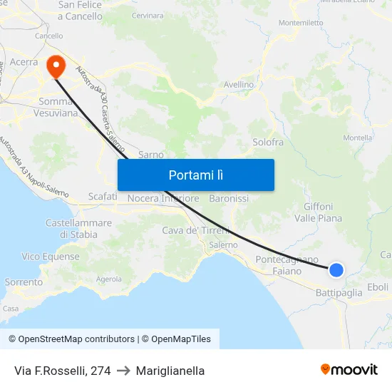 Via F.Rosselli, 274 to Mariglianella map