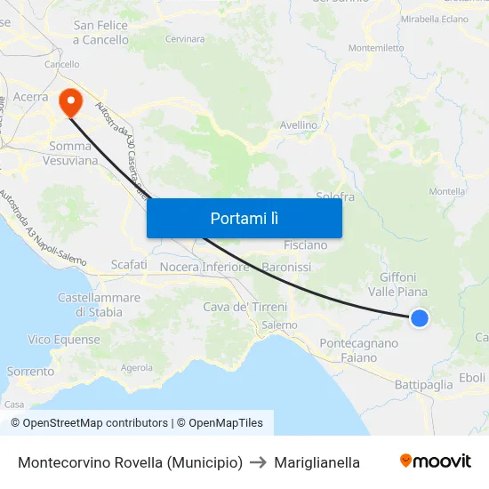Montecorvino Rovella (Municipio) to Mariglianella map