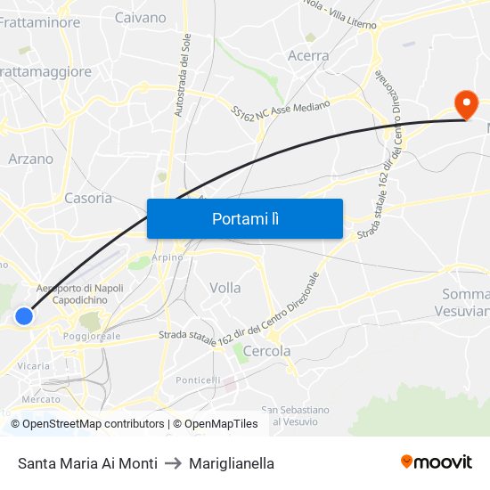 Santa Maria Ai Monti to Mariglianella map