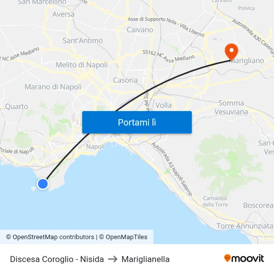 Discesa Coroglio - Nisida to Mariglianella map