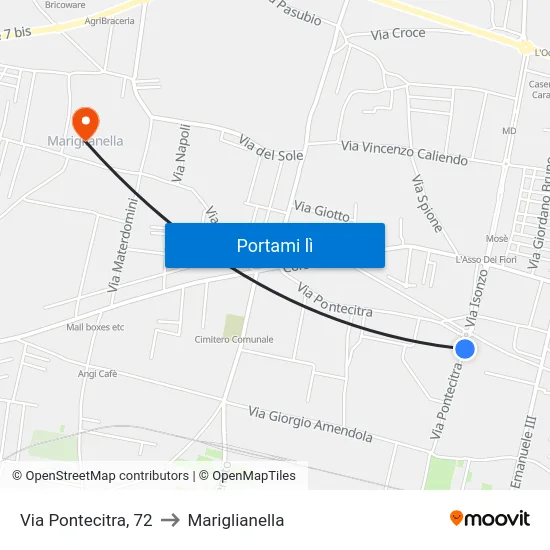 Via Pontecitra, 72 to Mariglianella map