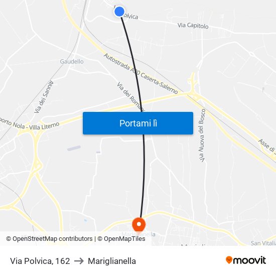Via Polvica, 162 to Mariglianella map