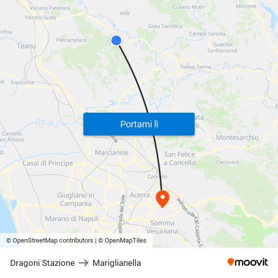 Dragoni Stazione to Mariglianella map