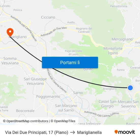 Via Dei Due Principati, 17 (Piano) to Mariglianella map