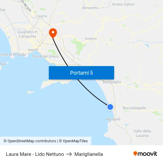 Laura Mare - Lido Nettuno to Mariglianella map