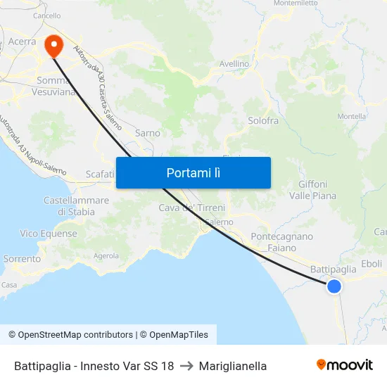 Battipaglia - Innesto Var SS 18 to Mariglianella map