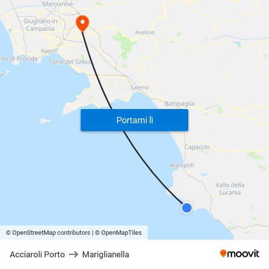 Acciaroli Porto to Mariglianella map